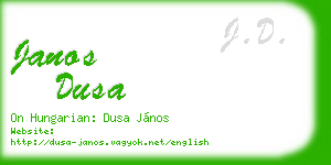 janos dusa business card