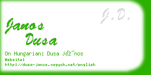 janos dusa business card